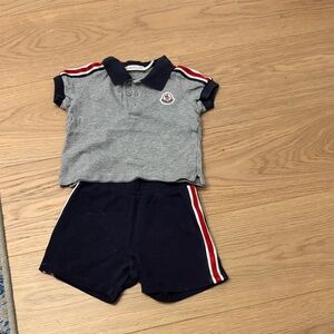 Moncler pique polo shirt and short set - size 6-9 months